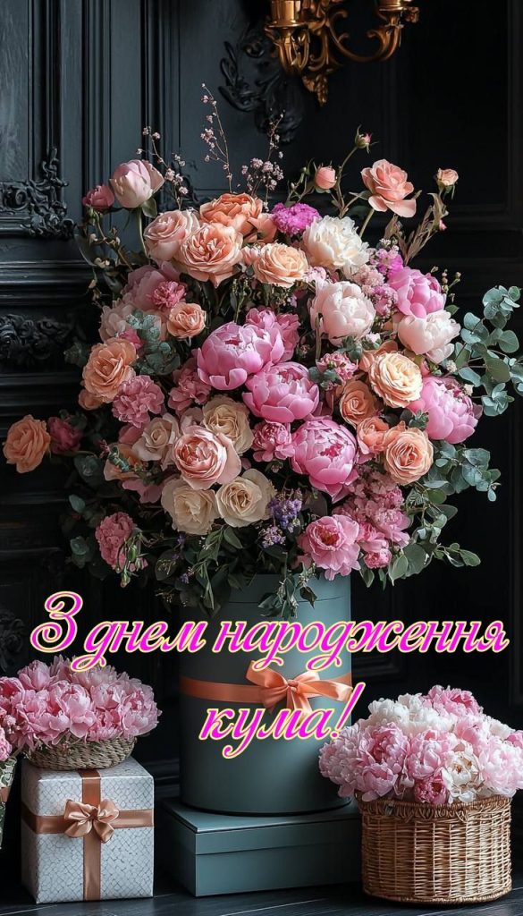 Короткі привітання з Днем народження кумі картинка 2