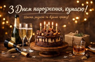 привітання з Днем народження кумася своїми словами картинка