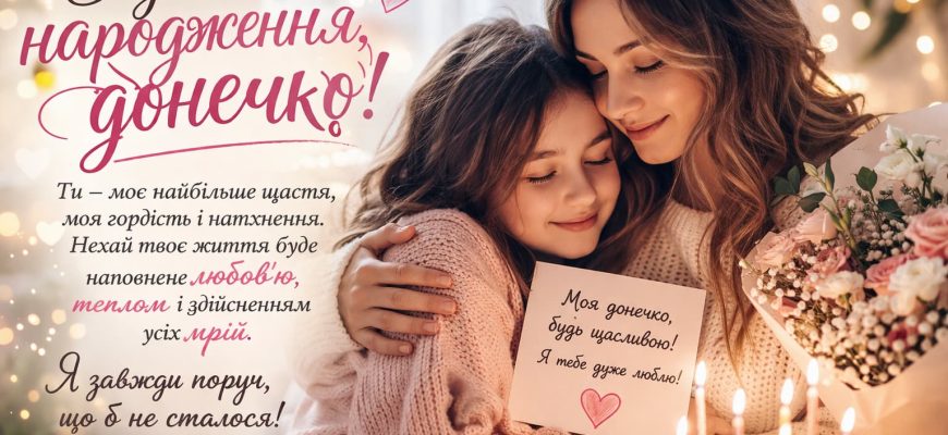 Зворушливі привітання з Днем народження дочці картинка