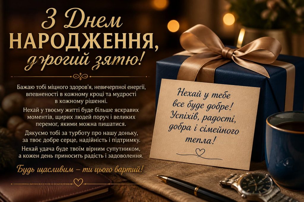 Теплі слова крізь роки та картинки: як серцем привітати зятя з Днем народження